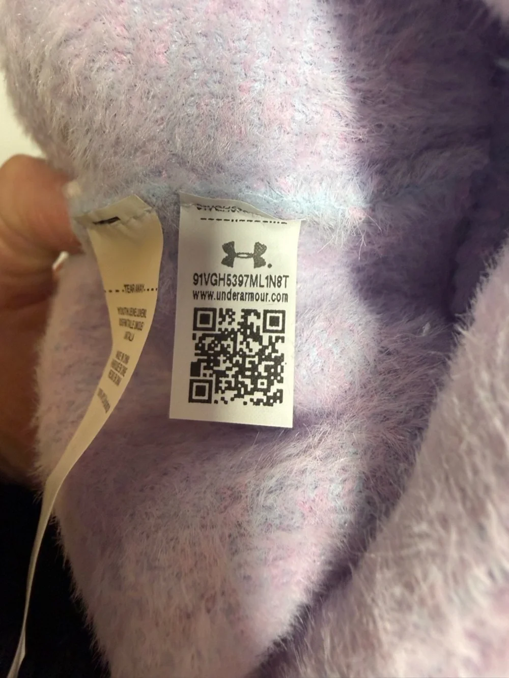 Under Armour Youth Fuzzy Beanie Hat Pastel Blue Pink Soft Winter OSFM